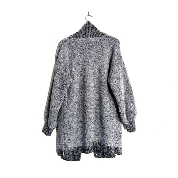 VINTAGE Shawl Collar Nubby Knit Boucle Long Duster Cardigan - Picture 4 of 5